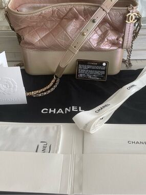 CHANEL Metallic Rose Gold Quilted & Smooth Shoulder Bag